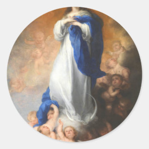 Immaculate Conception Of Virgin Mary Murillo Classic Round Sticker