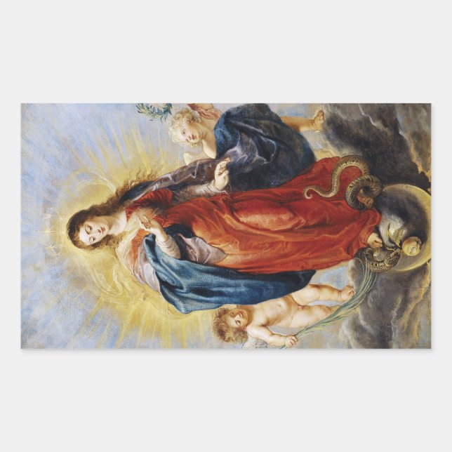 Immaculate Conception Peter Paul Rubens painting Rectangular Sticker (Front)
