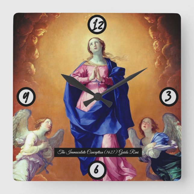 Immaculate Conception Square Wall Clock (Front)