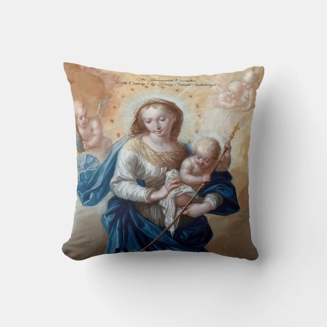  Immaculate Conception Throw Pillow (Front)