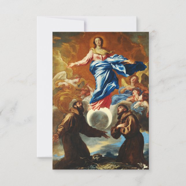 Immaculate Conception with Saints Holy Card (Front)