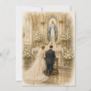 Immaculate Heart Marian Wedding Shrine Watercolor