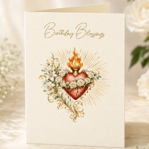Immaculate Heart Mary Catholic Birthday Blessing Thank You Card