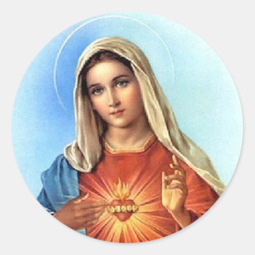 Immaculate Heart Mary Classic Round Sticker