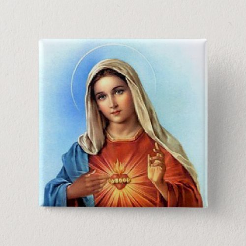 Immaculate Heart Mary Pinback Button