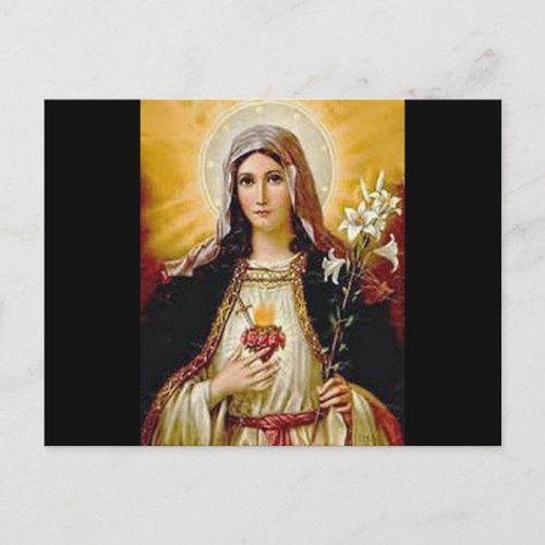 Immaculate heart of holy virgin Marymother of GoD Postcard