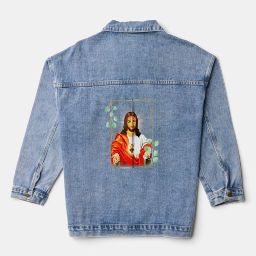 Immaculate Heart Of Jesus Christ Sacred Heart Cath Denim Jacket