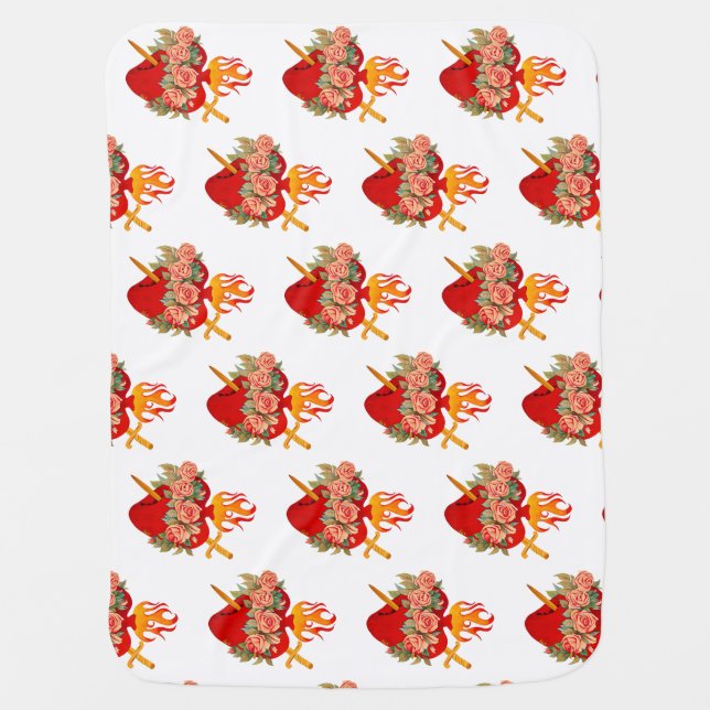 Immaculate Heart of Mary Baby Blanket (Front)