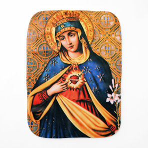 Immaculate Heart of Mary Baby Burp Cloth