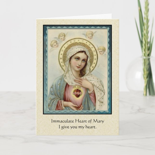 Immaculate Heart of Mary Blessed Virgin Mary Card (Front)