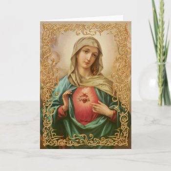 Immaculate Heart Of Mary Card by Xuxario at Zazzle