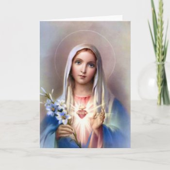 Immaculate Heart Of Mary Card by Xuxario at Zazzle