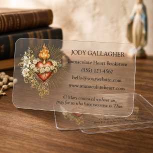 Immaculate Heart of Mary Catholic Clear Business Cards