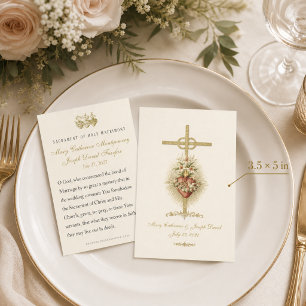 Immaculate Heart of Mary Catholic Wedding Favor Note Card