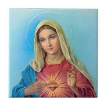 Immaculate Heart Of Mary Ceramic Tile by Xuxario at Zazzle