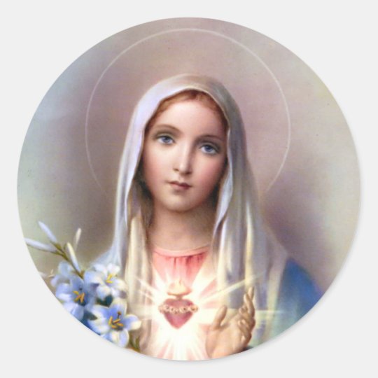 Immaculate Heart of Mary Classic Round Sticker | Zazzle.com