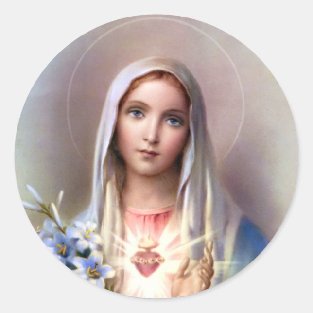 Immaculate Heart of Mary Classic Round Sticker (Front)