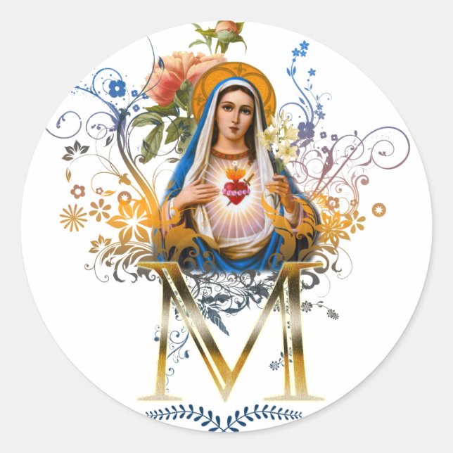 Immaculate Heart of Mary Classic Round Sticker (Front)