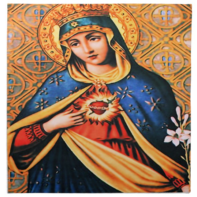 Immaculate Heart of Mary Cloth Napkin (Front)