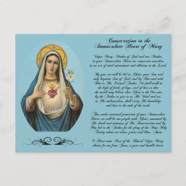 Immaculate Heart of Mary Custom Postcard (Front)