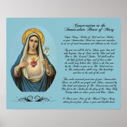 Immaculate Heart of Mary Custom Poster | Zazzle.com