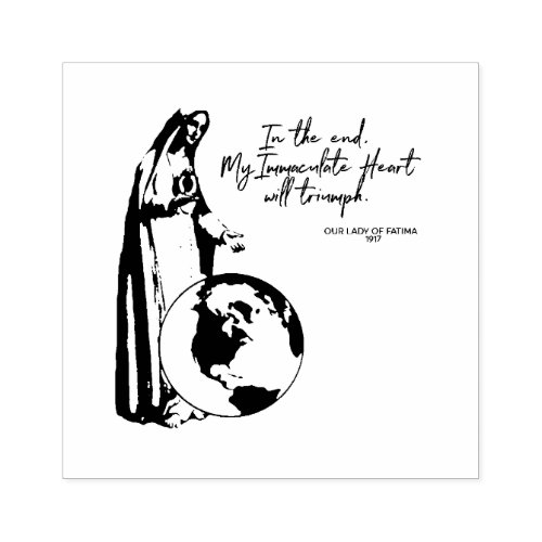Immaculate Heart of Mary Fatima Mother Rubber Stamp