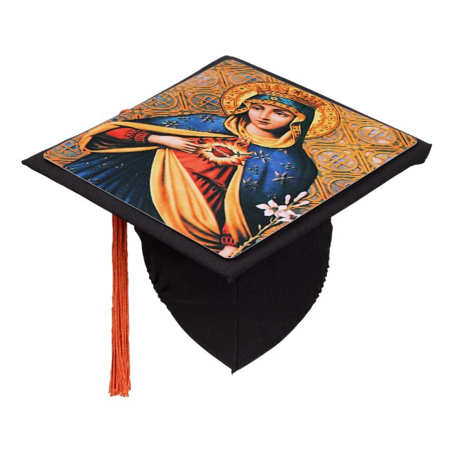 Immaculate Heart of Mary Graduation Cap Topper (Angled)