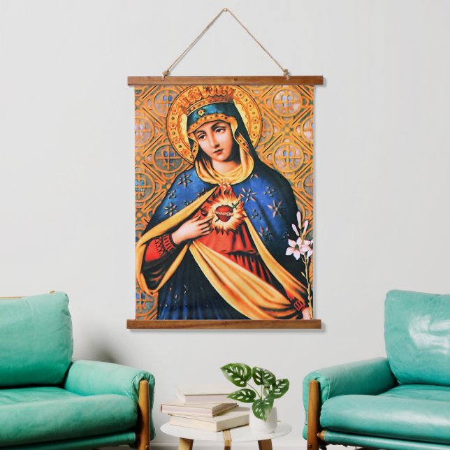 Immaculate Heart of Mary Hanging Tapestry (Living Room)