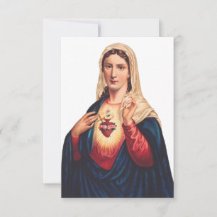 Immaculate Heart of Mary Holy Card   Ave Maria