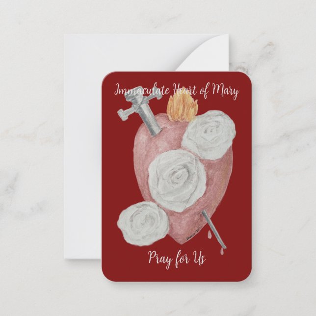 Immaculate Heart of Mary Holy Card - Set of 10 (Front)