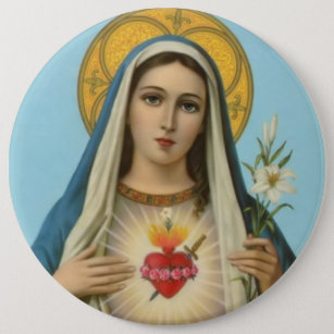 M\u00e8re Marie-Rose 1982 Religious Pinback Buttons Virgin Mary