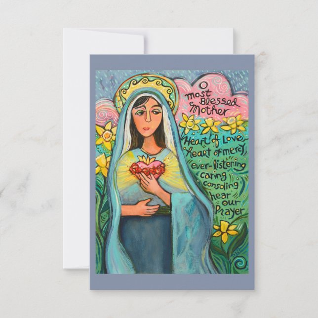 Immaculate Heart of Mary, Memorare Prayer Card (Front)