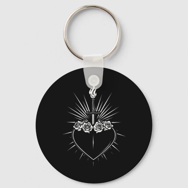 Immaculate Heart Of Mary Men Women Catholic Virgin Keychain (Front)