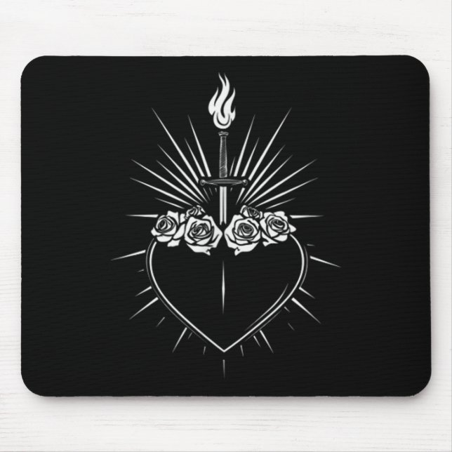 Immaculate Heart Of Mary Men Women Catholic Virgin Mouse Pad (Front)
