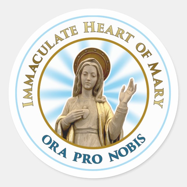 Immaculate Heart of Mary Ora Pro Nobis Classic Round Sticker (Front)