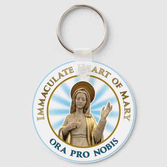 Immaculate Heart of Mary Ora Pro Nobis Keychain (Front)