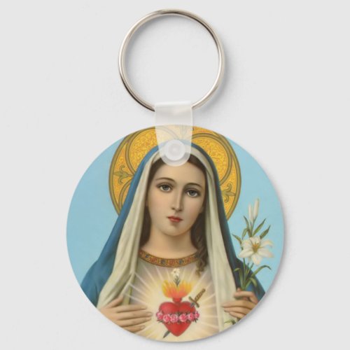 Immaculate Heart of Mary Our Lady Catholic Gift Keychain