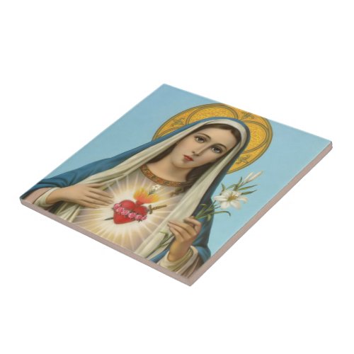 Immaculate Heart of Mary Our Lady religious image  Ceramic Tile