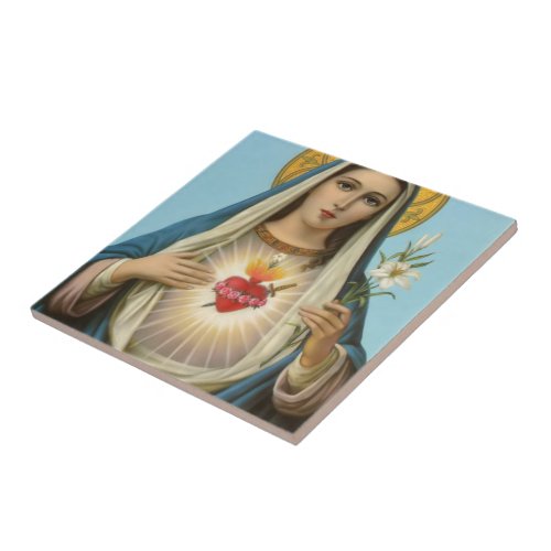 Immaculate Heart of Mary Our Lady religious image Ceramic Tile