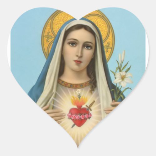 Immaculate Heart of Mary Our Lady religious image Heart Sticker