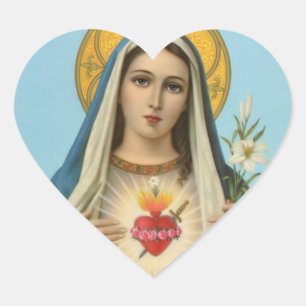 Immaculate Heart of Mary Our Lady religious image Heart Sticker