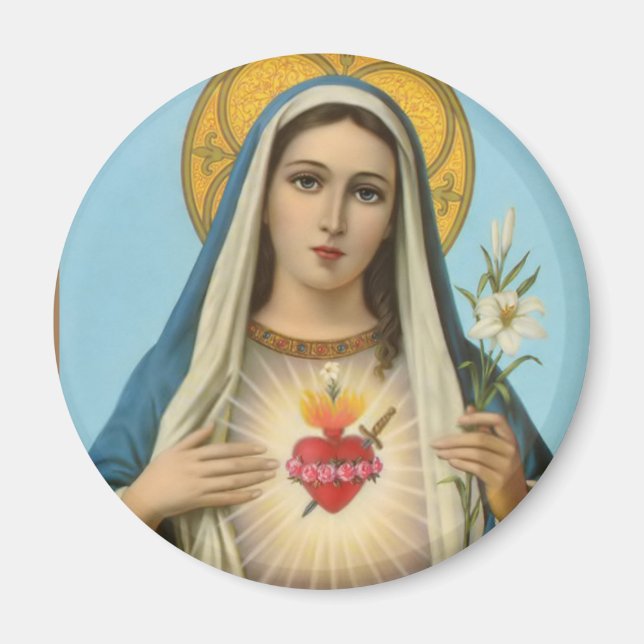 Immaculate Heart of Mary Our Lady religious image Magnet (Front)