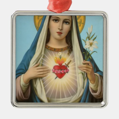 Immaculate Heart of Mary Our Lady religious image Metal Ornament