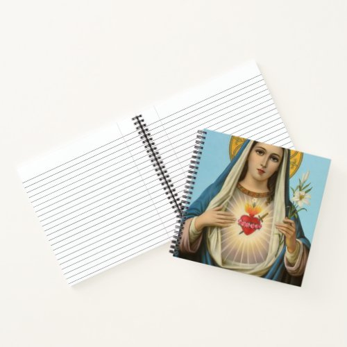 Immaculate Heart of Mary Our Lady religious image Notebook