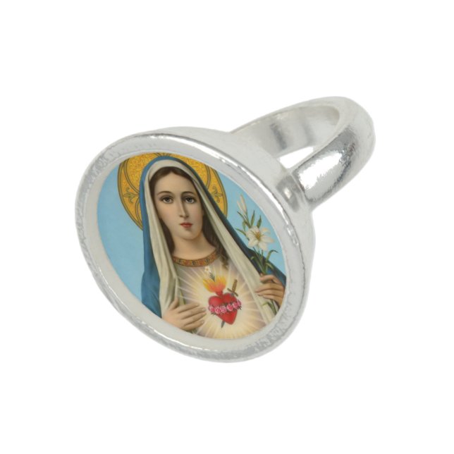 Immaculate Heart of Mary Our Lady religious image Ring (Top)