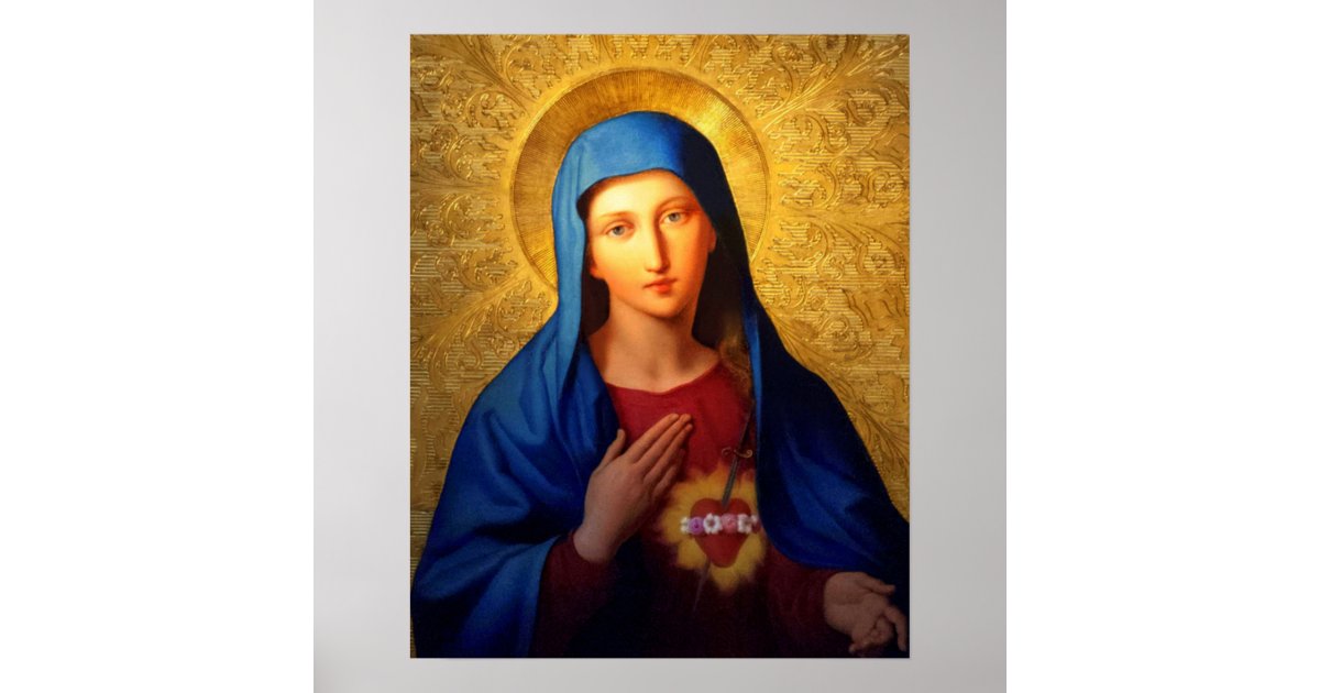 Immaculate Heart of Mary - Our Lady Virgin Poster | Zazzle
