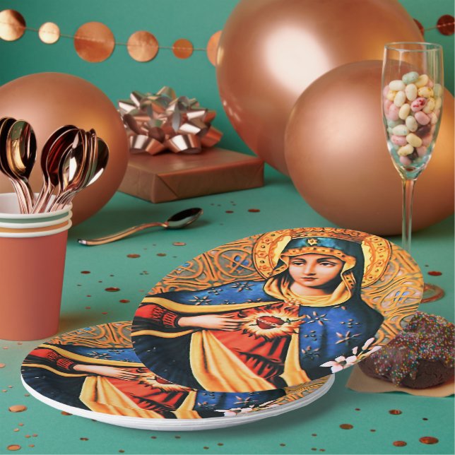 Immaculate Heart of Mary Paper Plates (Multi)