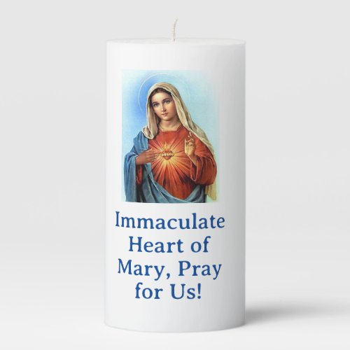 Immaculate Heart of Mary  Pillar Candle
