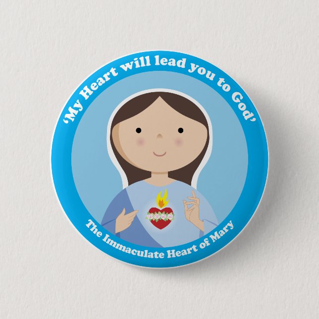 Immaculate Heart of Mary Pinback Button (Front)