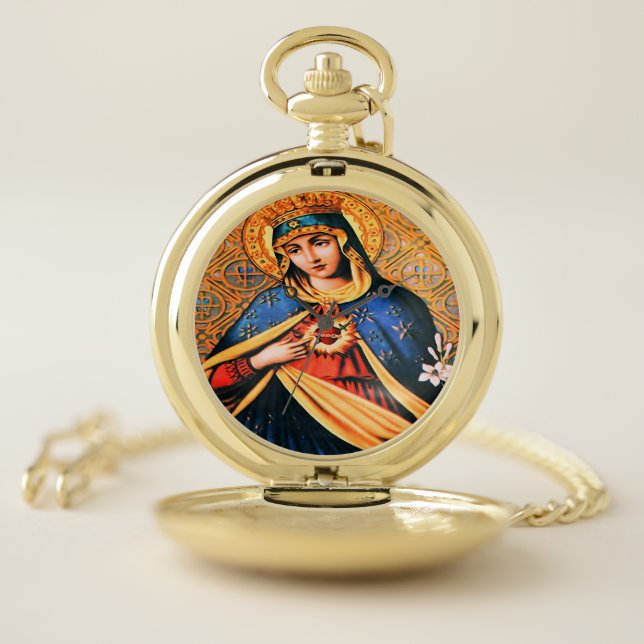 Immaculate Heart of Mary Pocket Watch (Inside)